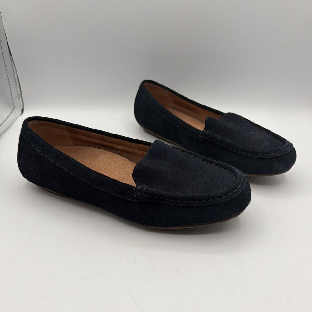 Vionic Debbie Women's Size 10 W Blue Suede Slip On Casual Comfort Loafers Shoes